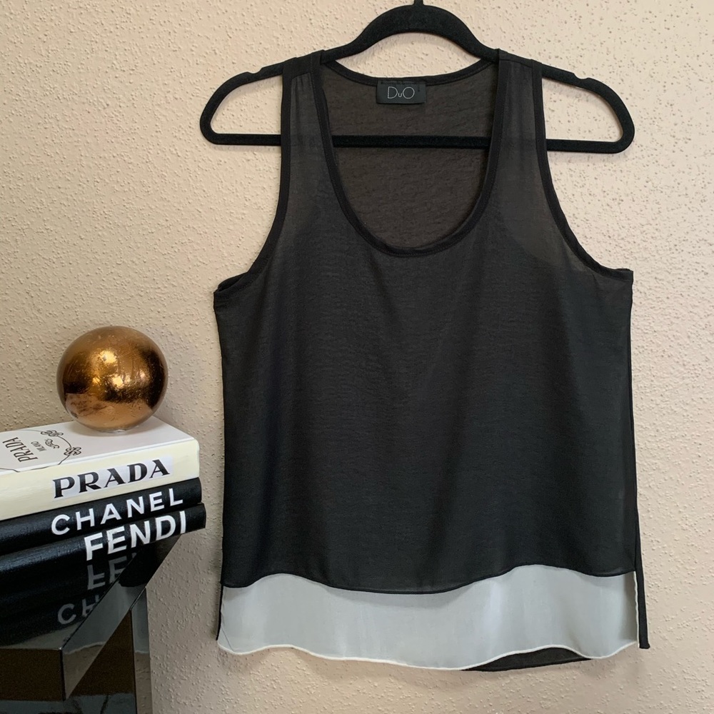 DuO black/ivory tank top